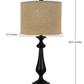 HomeRoots Black Candlestick Table Lamp With Sandy Tan Shade
