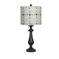 HomeRoots Black Candlestick Table Lamp With Tribal Arrows Shade