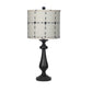 HomeRoots Black Candlestick Table Lamp With Tribal Arrows Shade