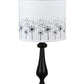HomeRoots Black Candlestick Table Lamp With Whimsical Dandelion Shade