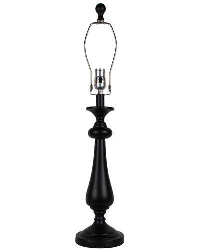 HomeRoots Black Candlestick Table Lamp With Whimsical Dandelion Shade