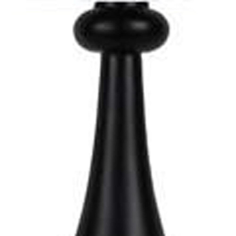 HomeRoots Black Candlestick Table Lamp With Whimsical Dandelion Shade