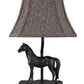 HomeRoots Black Stallion Accent Lamp With Brown Bell Lamp