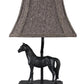 HomeRoots Black Stallion Accent Lamp With Brown Bell Lamp