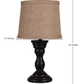 HomeRoots Black Turned Base Accent Lamp With Tan Empire Shade