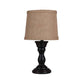 HomeRoots Black Turned Base Accent Lamp With Tan Empire Shade