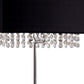 HomeRoots Bling Glam Faux Crystal Rectangular Table Lamp With Black Finish