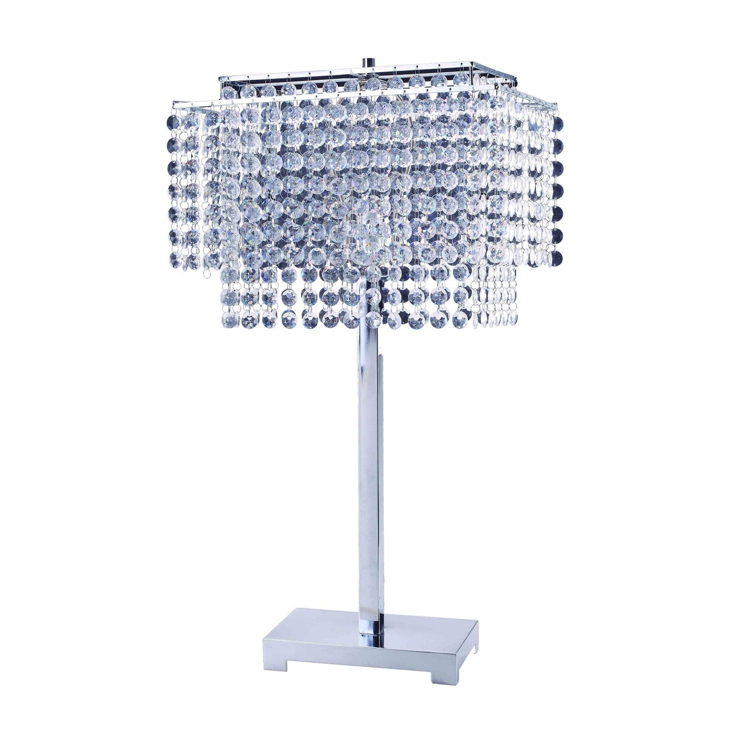 HomeRoots Bling Glam Rectangular Table Lamp With Faux Crystal Finish