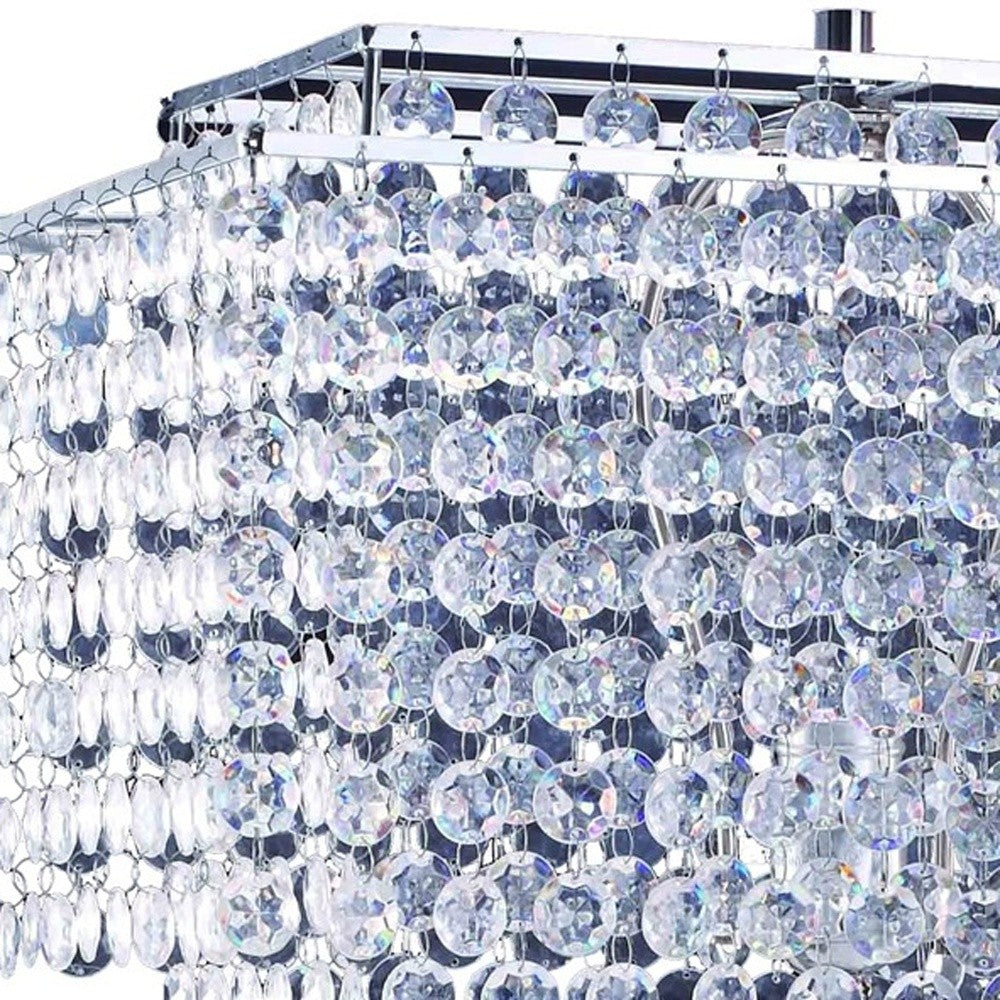 HomeRoots Bling Glam Rectangular Table Lamp With Faux Crystal Finish