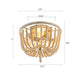 HomeRoots Bohemian Beaded Chandelier With Natural Wood Finish