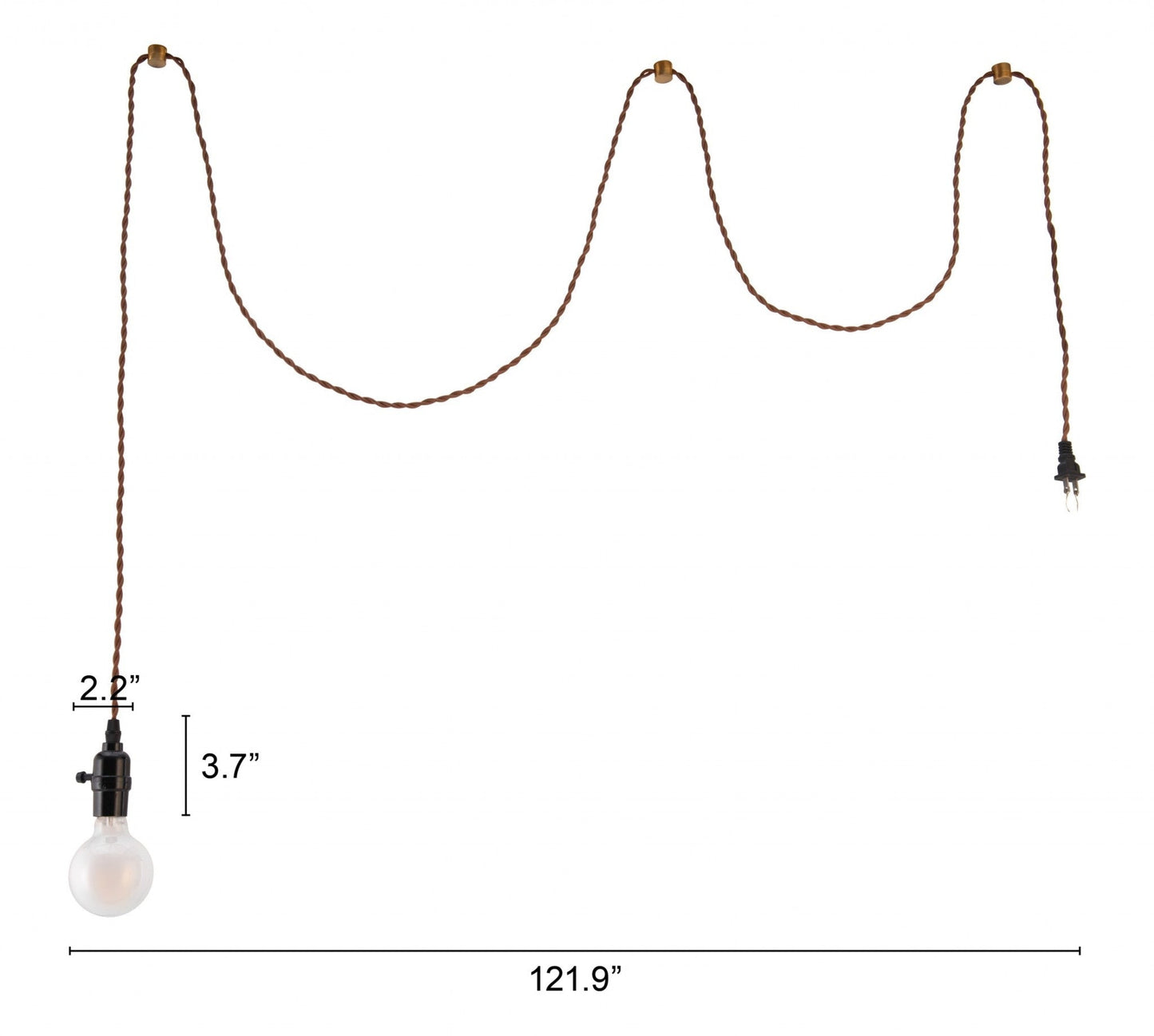HomeRoots Braid Ceiling Lamp in Vintage Brass Finish