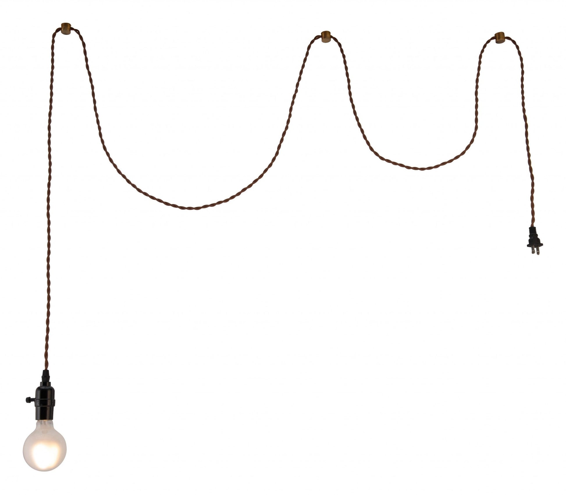 HomeRoots Braid Ceiling Lamp in Vintage Brass Finish
