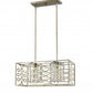 HomeRoots Brax 2-Light Island Pendant With Crystal Accents and Washed Gold Finish