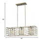 HomeRoots Brax 3-Light Island Pendant in Washed Gold With Crystal Accents