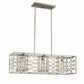 HomeRoots Brax 3-Light Island Pendant in Washed Gold With Crystal Accents