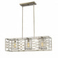 HomeRoots Brax 3-Light Island Pendant in Washed Gold With Crystal Accents