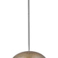 HomeRoots Brielle 1-Light Polished Nickel Pendant With Textured Glass Shade