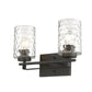 HomeRoots Bronze Metal Two Light Wall Sconce With Pebbled Glass Finish