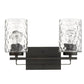 HomeRoots Bronze Metal Two Light Wall Sconce With Pebbled Glass Finish