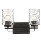HomeRoots Bronze Metal Two Light Wall Sconce With Pebbled Glass Finish