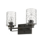 HomeRoots Bronze Metal Two Light Wall Sconce With Pebbled Glass Finish