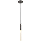 HomeRoots Bronze Pendant Hanging Light With Frosted Glass Shade