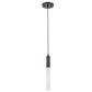 HomeRoots Bronze Pendant Hanging Light With Frosted Glass Shade