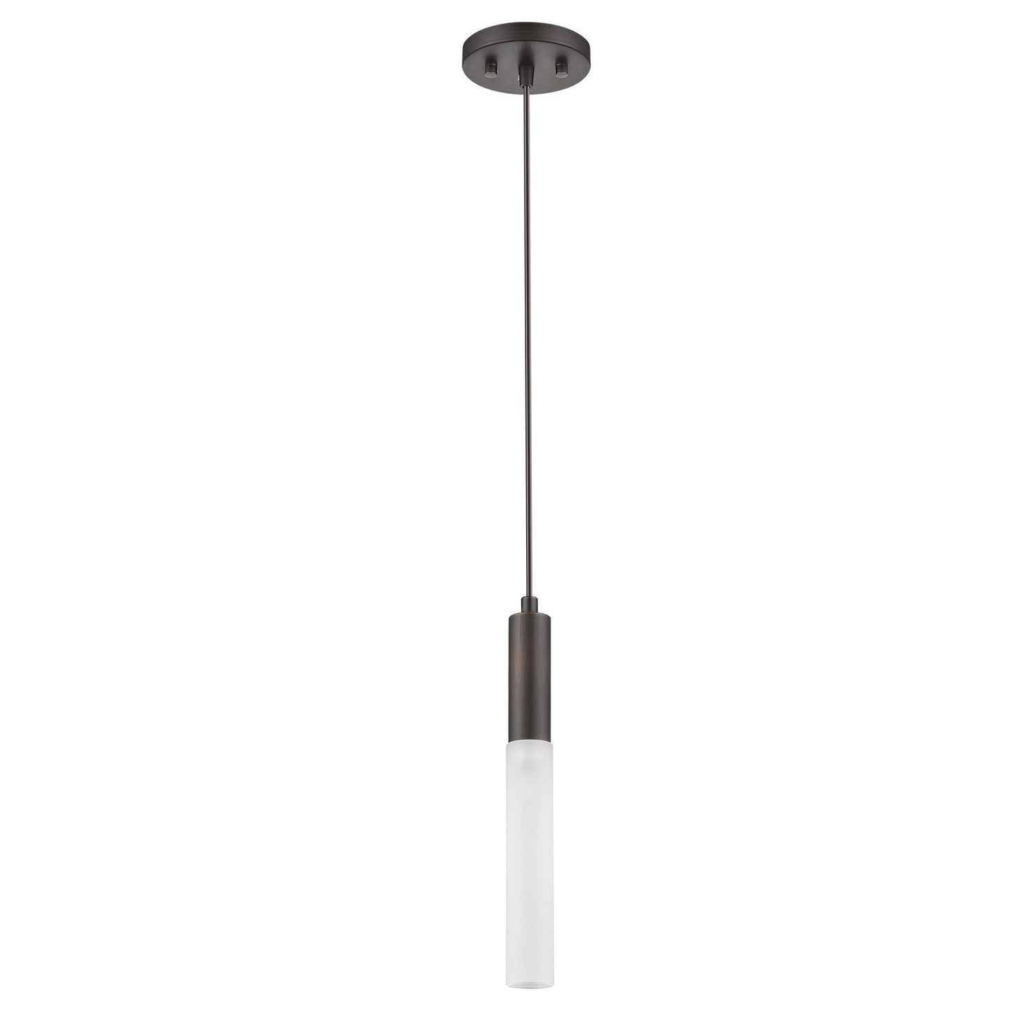 HomeRoots Bronze Pendant Hanging Light With Frosted Glass Shade