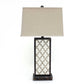 HomeRoots Bronze Table Lamp With Rock Floral Base