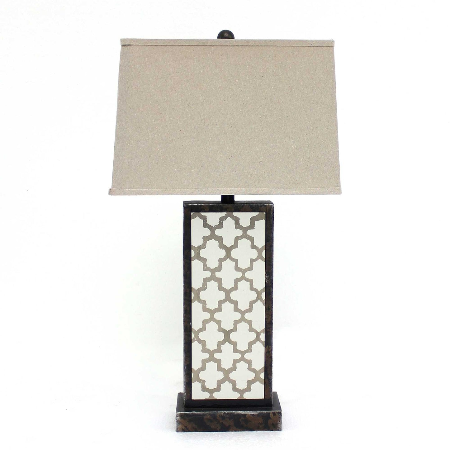 HomeRoots Bronze Table Lamp With Rock Floral Base