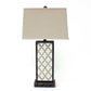 HomeRoots Bronze Table Lamp With Rock Floral Base