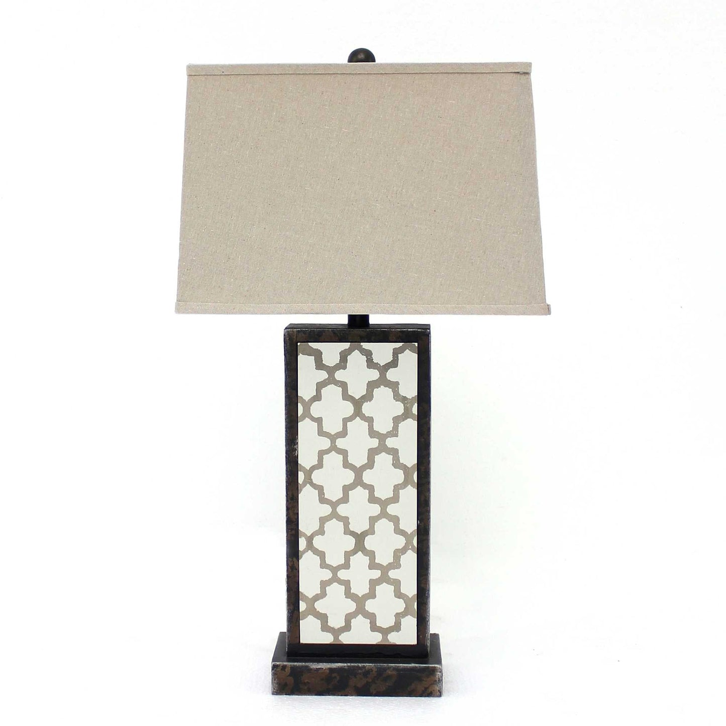 HomeRoots Bronze Table Lamp With Rock Floral Base