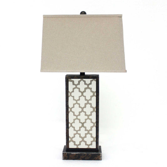 HomeRoots Bronze Table Lamp With Rock Floral Base