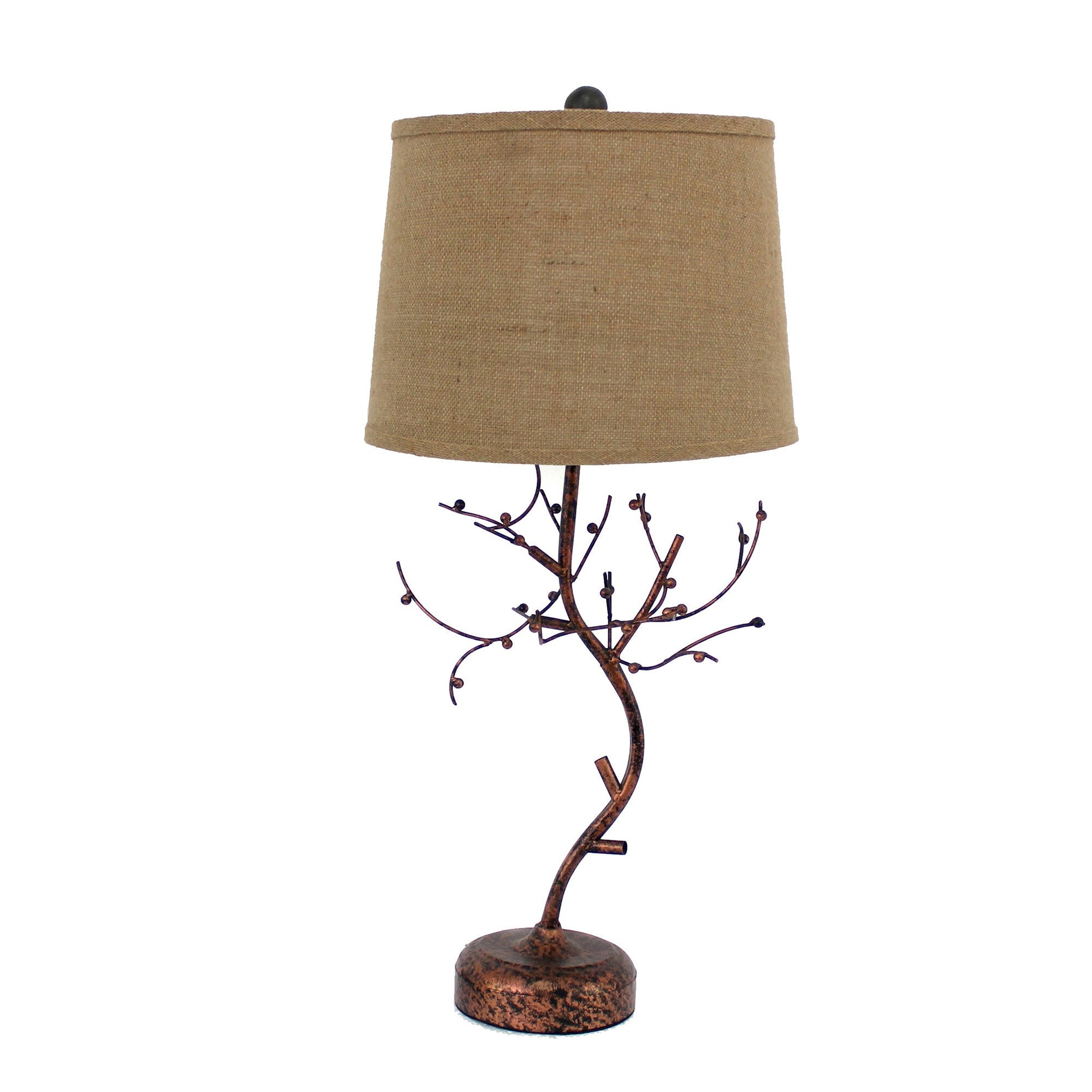 HomeRoots Bronze Vintage Metal Table Lamp With Elegant Tree Base