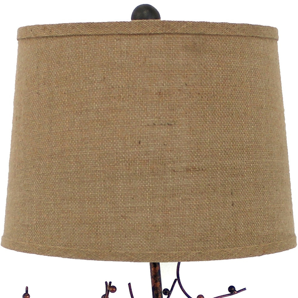 HomeRoots Bronze Vintage Metal Table Lamp With Elegant Tree Base