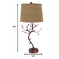 HomeRoots Bronze Vintage Metal Table Lamp With Elegant Tree Base