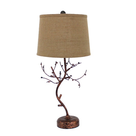 HomeRoots Bronze Vintage Metal Table Lamp With Elegant Tree Base