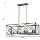 HomeRoots Brooklyn 8-Light Island Pendant With Metal Framework Shade in Oil Rubbed Bronze Finish