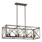 HomeRoots Brooklyn 8-Light Island Pendant With Metal Framework Shade in Oil Rubbed Bronze Finish