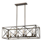 HomeRoots Brooklyn 8-Light Island Pendant With Metal Framework Shade in Oil Rubbed Bronze Finish