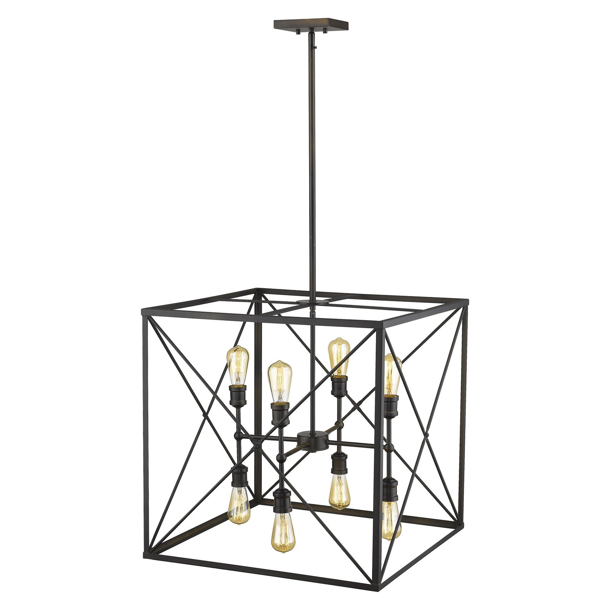 HomeRoots Brooklyn 8-Light Pendant in Oil Rubbed Bronze Finish