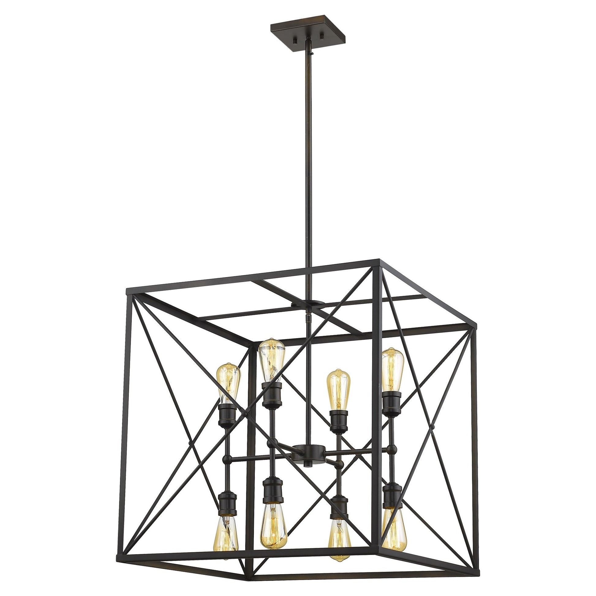 HomeRoots Brooklyn 8-Light Pendant in Oil Rubbed Bronze Finish
