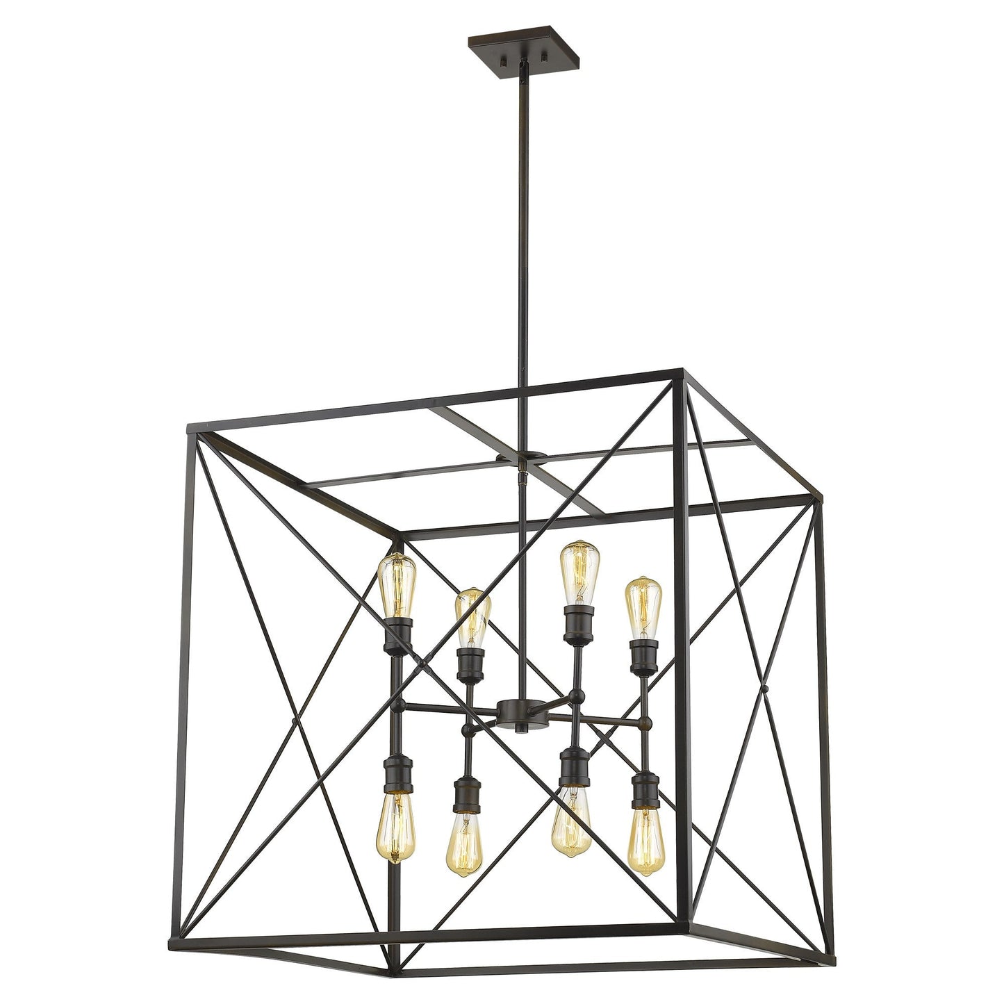 HomeRoots Brooklyn 8-Light Pendant in Oil Rubbed Bronze Finish