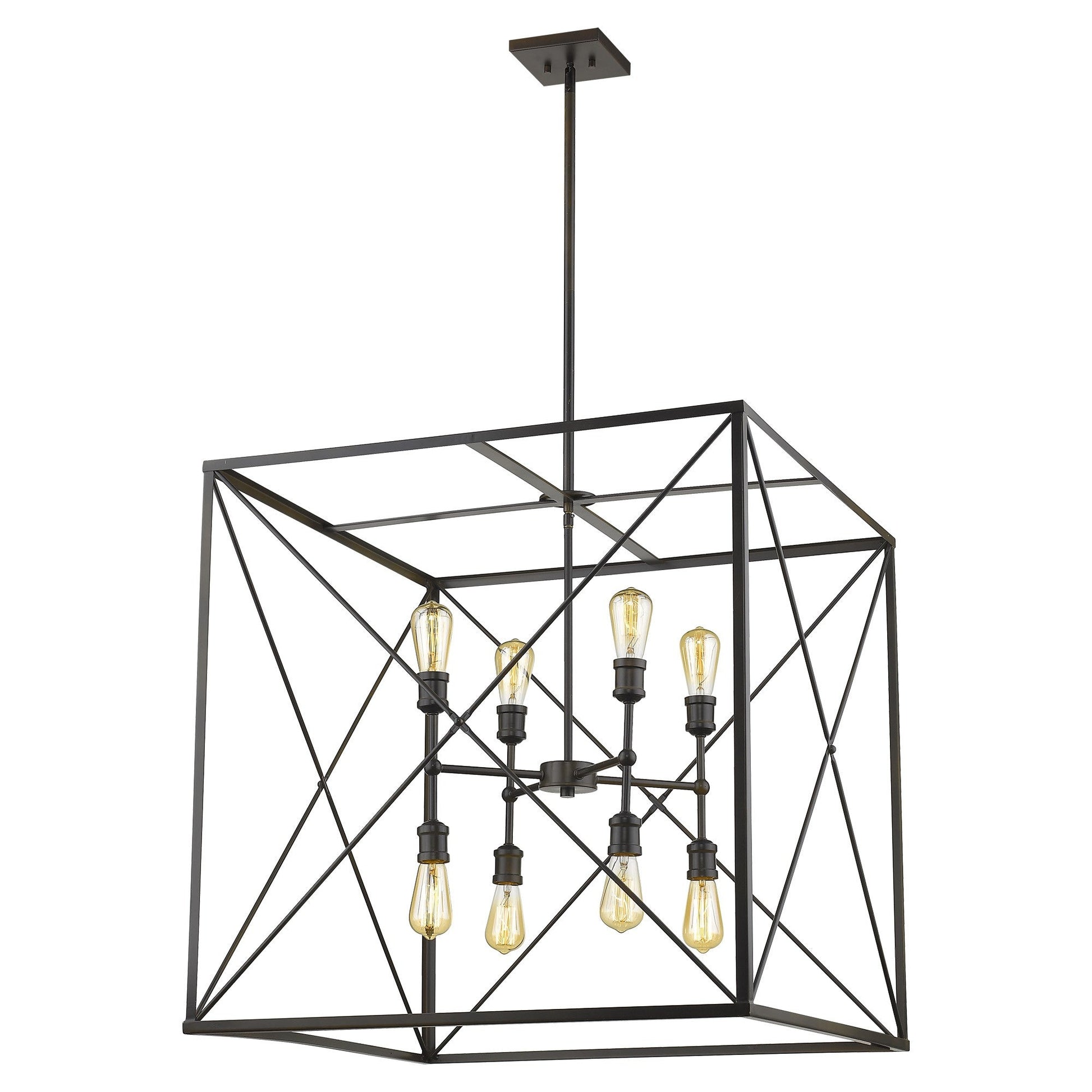 HomeRoots Brooklyn 8-Light Pendant in Oil Rubbed Bronze Finish