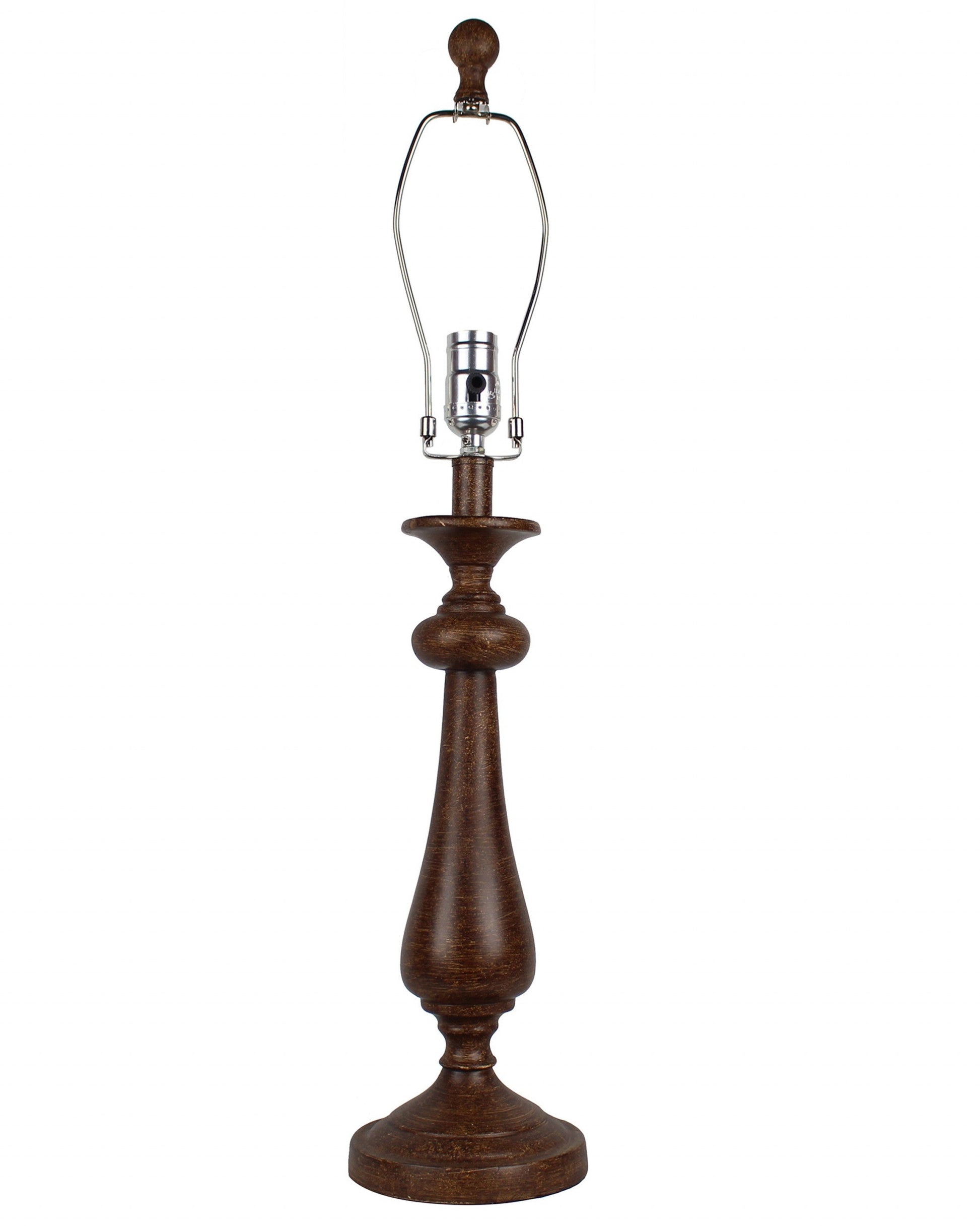 HomeRoots Brown Candlestick Table Lamp With Forest Tree Shade