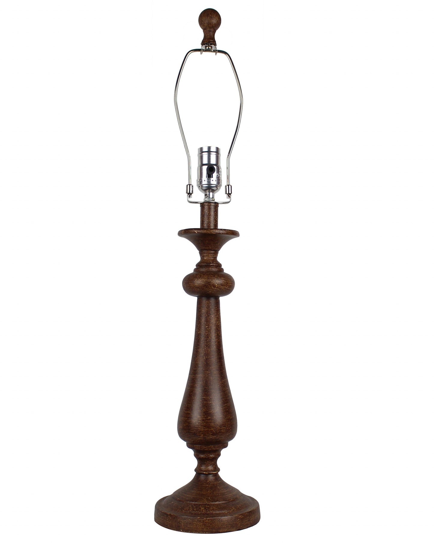 HomeRoots Brown Candlestick Table Lamp With Ocean Postcard Shade