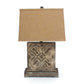 HomeRoots Brown Vintage Table Lamp With Khaki Linen Shade