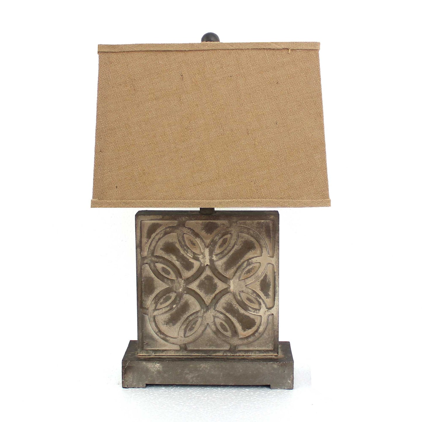 HomeRoots Brown Vintage Table Lamp With Khaki Linen Shade