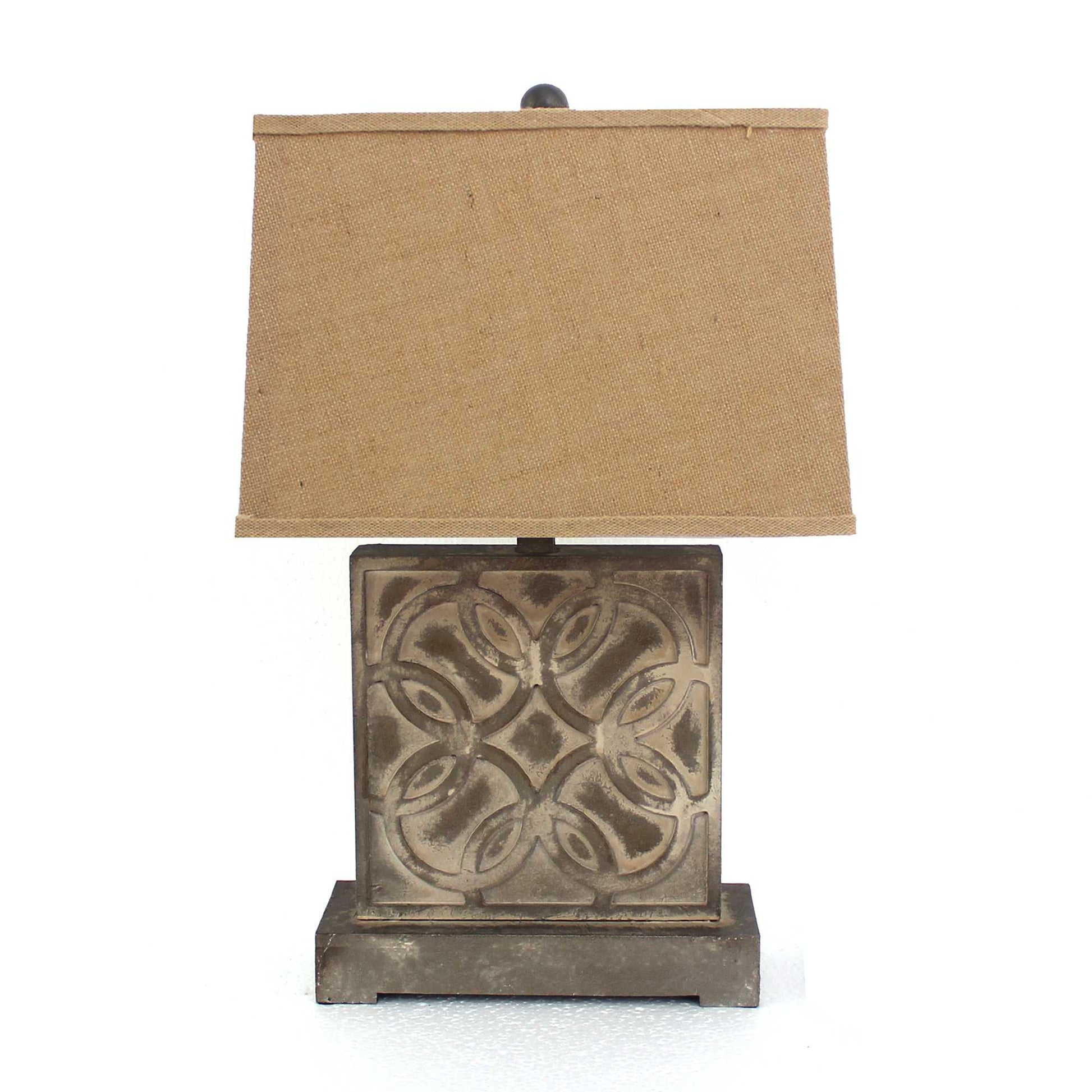 HomeRoots Brown Vintage Table Lamp With Khaki Linen Shade