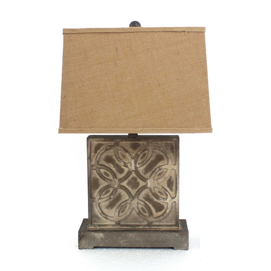HomeRoots Brown Vintage Table Lamp With Khaki Linen Shade